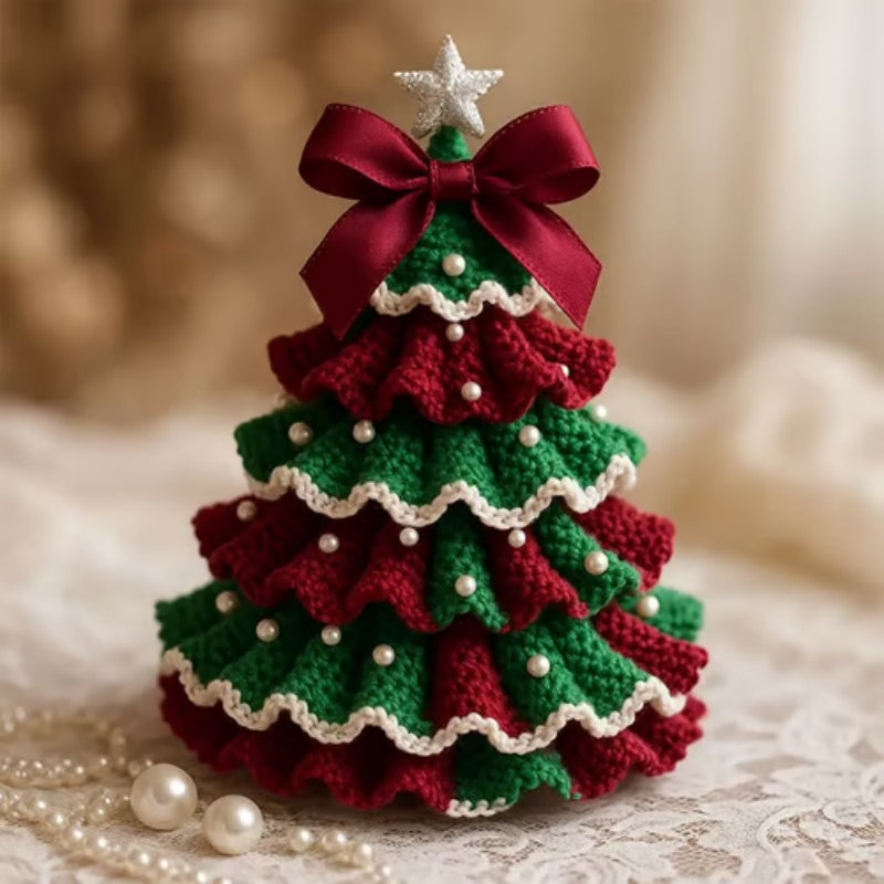 Décoration d'arbre de Noël au crochet avec charme en perles