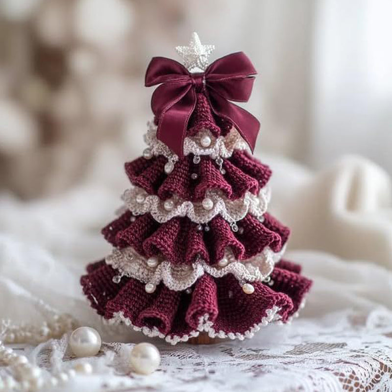 Décoration d'arbre de Noël au crochet avec charme en perles