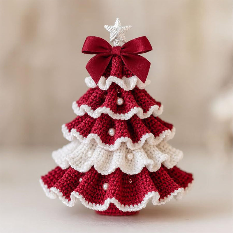 Décoration d'arbre de Noël au crochet avec charme en perles