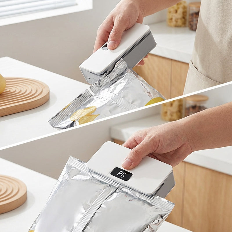 Sellador de bolsas mini para almacenamiento más fresco en la despensa