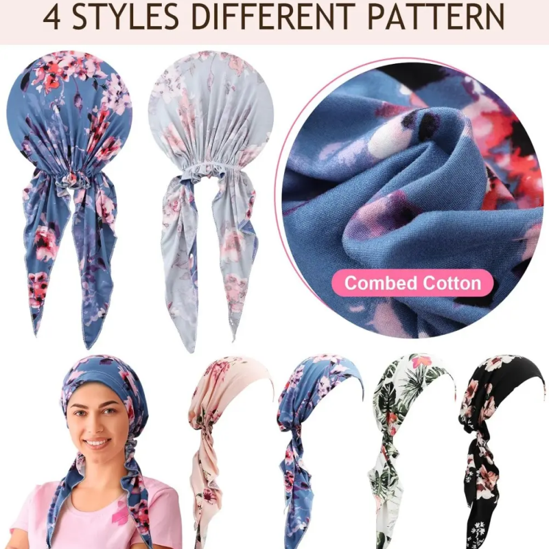 Turban floral pré-noué pour un style sans effort  