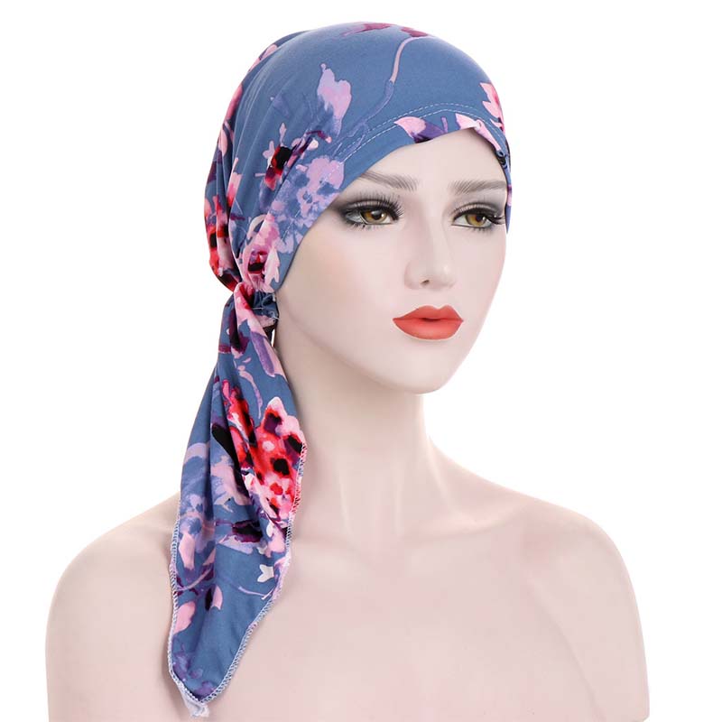 Turban floral pré-noué pour un style sans effort  