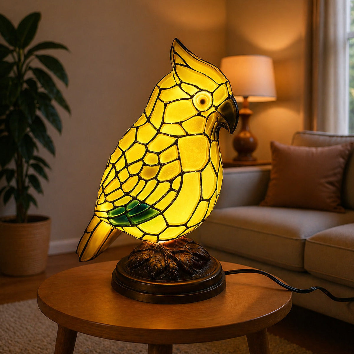 Lampada a forma di uccello in vetro artistico per un carattere caldo