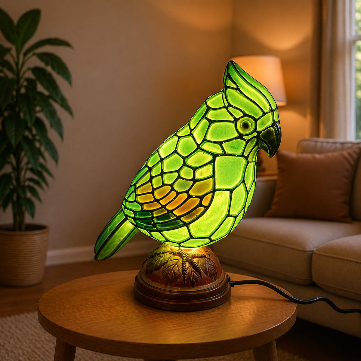 Lampada a forma di uccello in vetro artistico per un carattere caldo