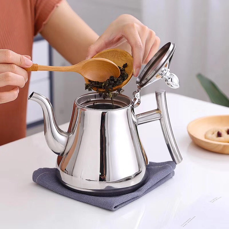 Tetera de acero inoxidable para infusión elegante