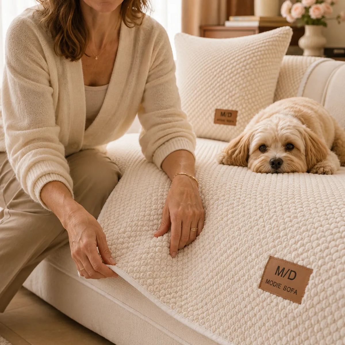 Non Slip Sofa Cover With Pet-Proof Style